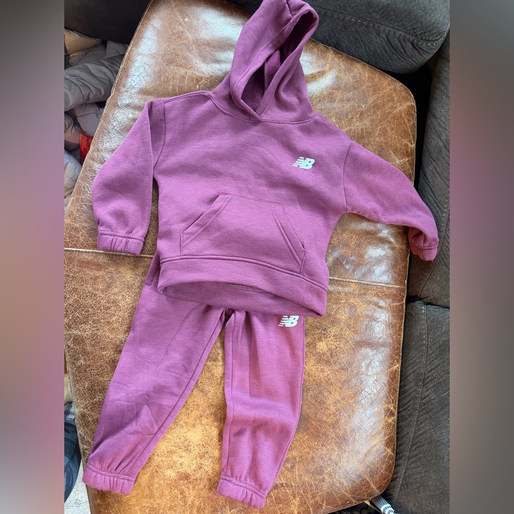 New Balance Kids' Maroon Joggers Set